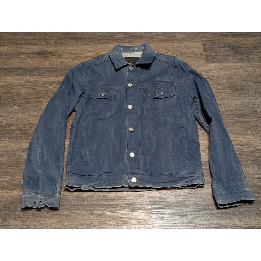 Purple Brand Mens Blue‎ Wash Denim Trucker Jacket Size Medium